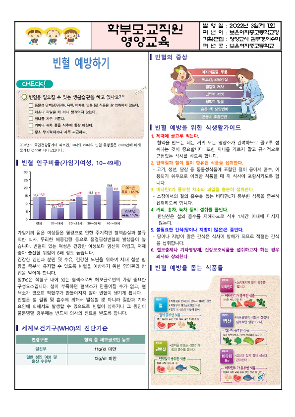 3월 학부모 및 교직원 영양교육자료(빈혈예방)_1